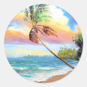 Tropical Inlet Bay Classic Round Sticker