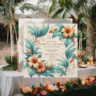 Tropical Iridescent Square Wedding Invitation