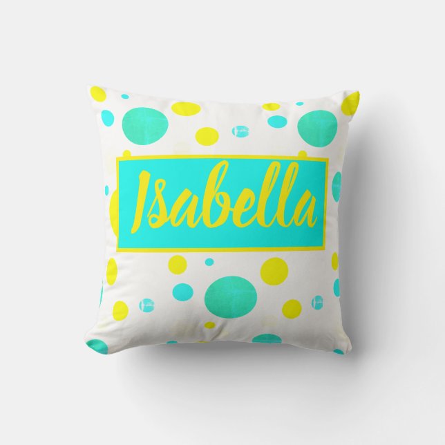 Tropical Isabella Add Your Name Pillow Cushion (Front)