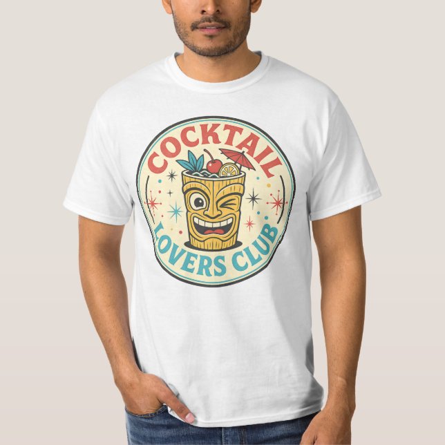 Tropical Island Bar Retro Design T-Shirt (Front)