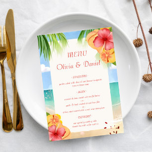 Tropical Island Beach Floral Wedding  Menu