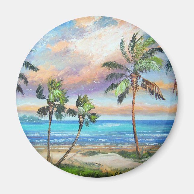 Tropical Island Beach Magnet (Front)