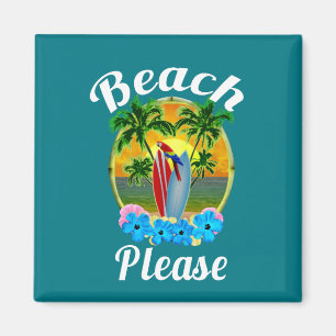 Tropical Island Beach Please Magnet