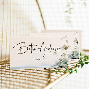 Tropical Island Beach Scene Place Card