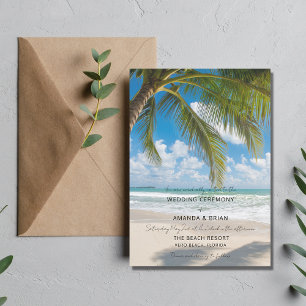 Tropical Island Beach Wedding Invitation