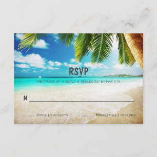 Tropical Island Beach Wedding RSVP Card