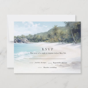 Tropical Island Beach Wedding RSVP Card
