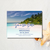 Tropical Island Beach Wedding Save the Date