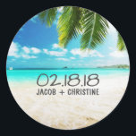 Tropical Island Beach Wedding Stickers<br><div class="desc">Coordinating stickers to match our Tropical Island Beach Wedding invitations. Customise with your wedding date and names. Great for envelope stickers or wedding favours.</div>