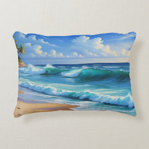 Tropical Island, beautiful blue, Decorative Cushion