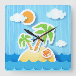 Tropical island, clock