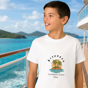 Tropical Island Cruise Orange Personalise T-Shirt