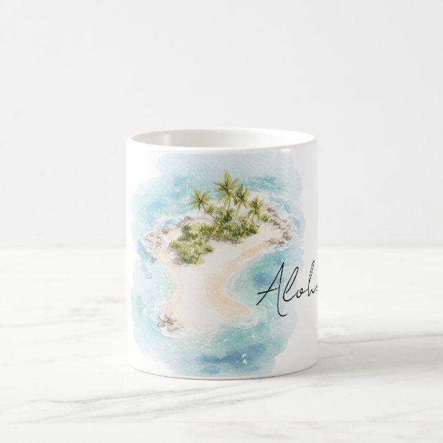 Tropical Island Hawaii Aloha Coffee Mug (Center)