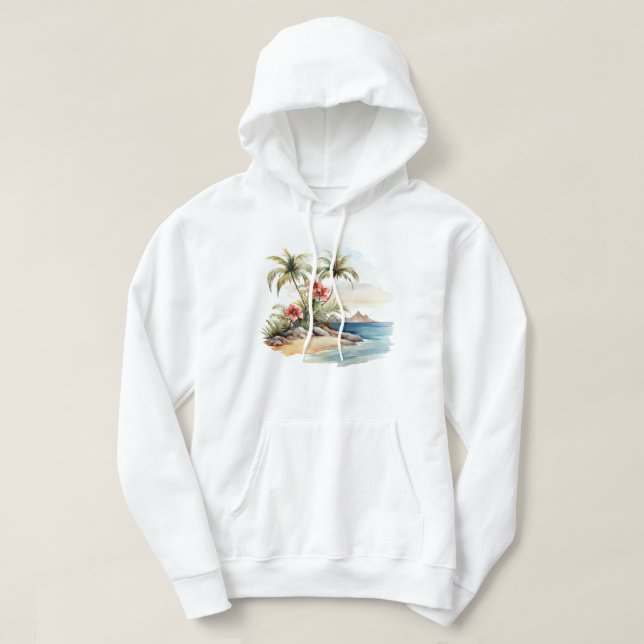 Tropical Island Hooded Sweatshirt (Design Front)