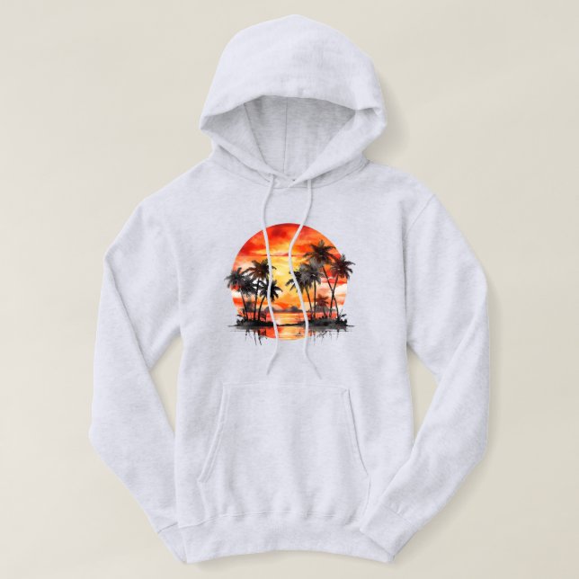 Tropical Island Hooded Sweatshirt (Design Front)