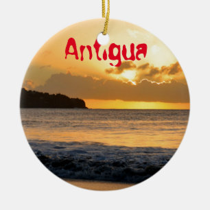 Tropical island in Antigua Ceramic Tree Decoration