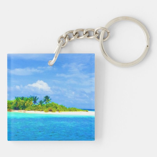 Tropical Island Key Ring (Back)