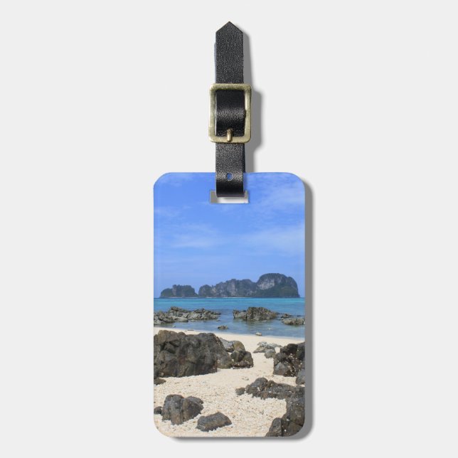 Tropical island luggage tag (Front Vertical)