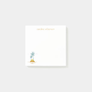Tropical Island Ocean and Palm Trees Personalised  Post-it Notes