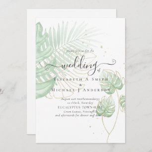 Tropical Island Palm Leaves Beach Wedding