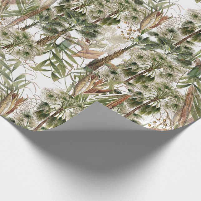 Tropical Island Palm Tree Fronds Wrapping Paper (Corner)