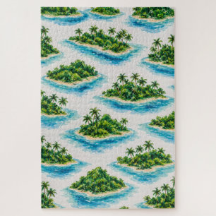 Tropical Island Palm Tree Jigsaw Puzzle