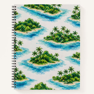Tropical Island Palm Tree Notebook