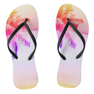Tropical Island Palm Tree Retro Beach Jandals