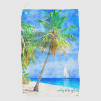 Tropical Island Palm Tree Sailboat