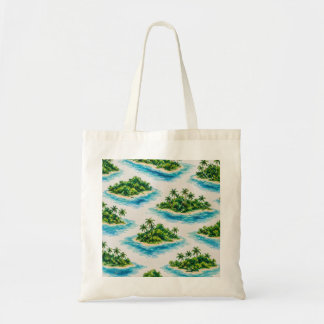 Tropical Island Palm Tree Tote Bag