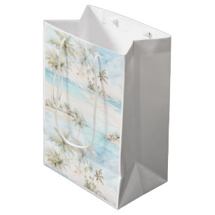 Tropical Island Palm Trees Beach  Medium Gift Bag