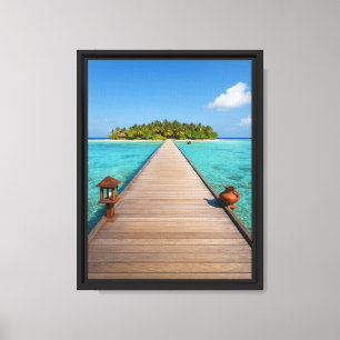 Tropical Island Pier Canvas Print