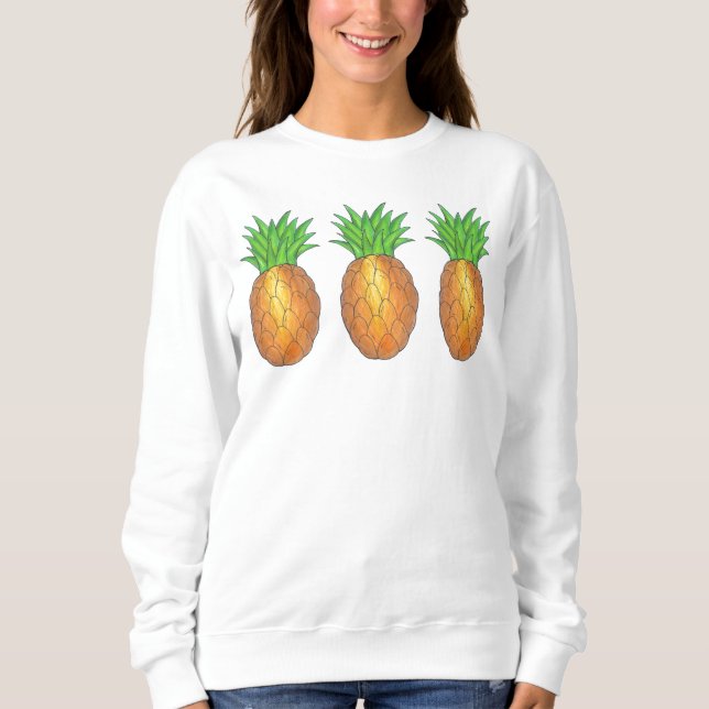 Tropical Island Pineapple Fruity Hawaii Pineapples Sweatshirt (Front)