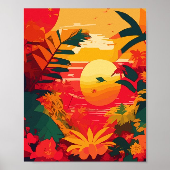 Tropical Island Reggae Sunset Poster (Front)