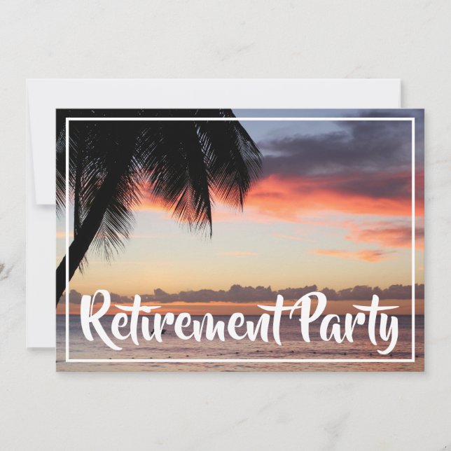 Tropical Island Retirement Party Invitation (Front)