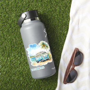 Tropical Island Retro Blue Bus Personalised