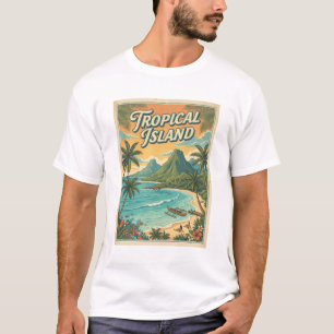 tropical island retro design T-Shirt