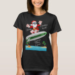 Tropical Island Sandy Beach Surfing Santa Christma T-Shirt<br><div class="desc">Tropical Island Sandy Beach Surfing Santa Christmas.</div>