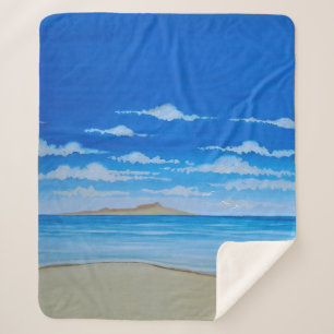 Tropical Island  Sherpa Blanket