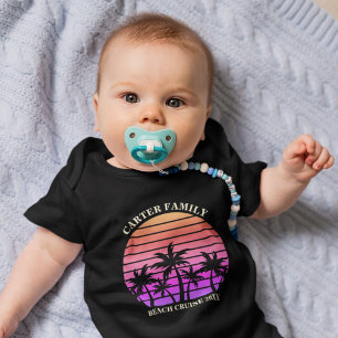 Tropical Island Sunset Custom Family Beach Trip  Baby Bodysuit