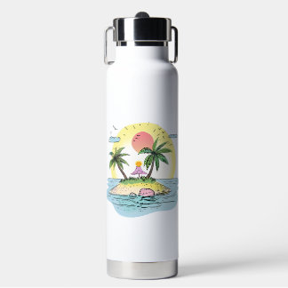 Tropical Island Sunset Drinkware Water Bottle