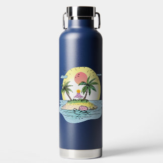 Tropical Island Sunset Drinkware Water Bottle