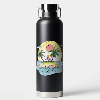 Tropical Island Sunset Drinkware Water Bottle