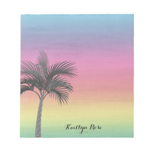 Tropical Island Sunset   Personalised Palm Tree Notepad
