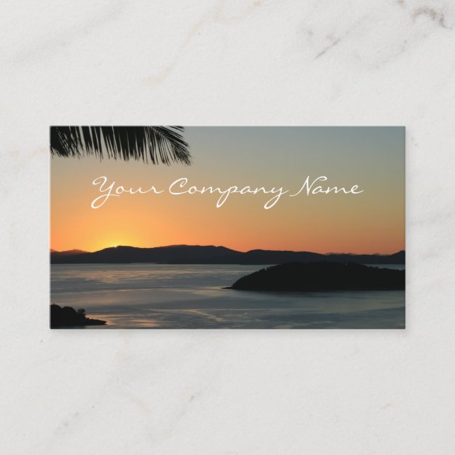 Tropical Island Sunset - Travel Business Cards (Front)