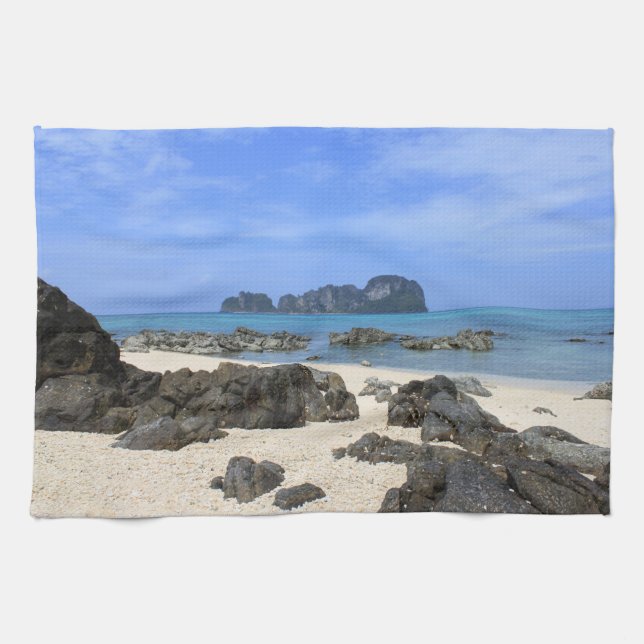 Tropical island tea towel (Horizontal)