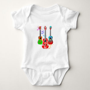 Tropical Island Ukulele Player Music Baby Bodysuit