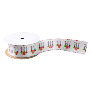 Tropical Island Ukulele Player Music Satin Ribbon