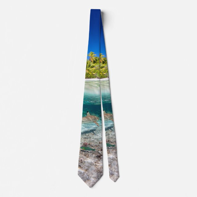 Tropical island under and above water tie (Front)