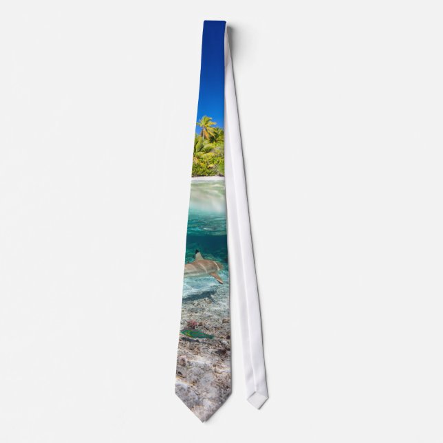 Tropical island under and above water tie (Front)